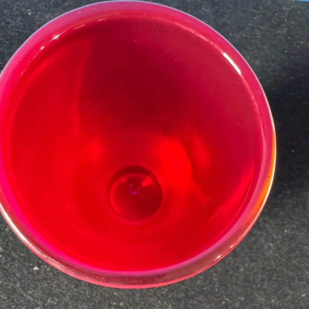 Murano-style ruby-red sommerso glass vase
